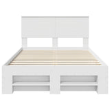 Bed Frame with Headboard White 137 x 203 cm Engineered Wood 3408767