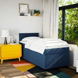Box Spring Bed with Mattress Blue 90x200 cm Fabric 3285777