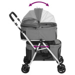 2-Layers Folding Dog Stroller Grey 83x48x97 cm Oxford Fabric 172205