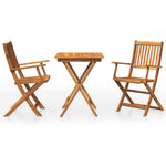 ZNTS 3 Piece Folding Garden Dining Set Solid Acacia Wood 3058253