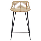 Bar Stool 2 pcs Natural 44 x 45 x 76 cm Rattan and Steel 42033202