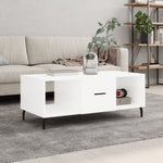 ZNTS Coffee Table High Gloss White 102x50x40 cm Engineered Wood 829318