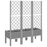 Garden Planter with Trellis Light Grey 120x40x142 cm PP 367927