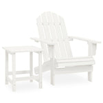 Garden Adirondack Chair with Table Solid Fir Wood White 315919