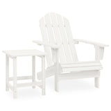 Garden Adirondack Chair with Table Solid Fir Wood White 315919