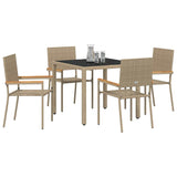 Garden Dining Set 5 pcs Beige Poly Rattan 3365389