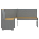 3 Piece Dining Set REINE Honey Brown and Grey Solid Wood Pine 3096569