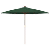 Garden Parasol with Wooden Pole Green 299x240 cm 363168