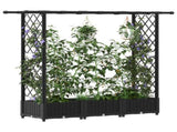 Raised Bed with Trellis and Roof Black 164 x 40 x 123 cm PP 42032540