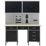Workbench with Four Wall Panels and Two Cabinets 3053434