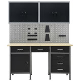 Workbench with Four Wall Panels and Two Cabinets 3053434