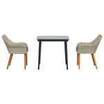 Dining Set Light grey Poly rattan 3261705