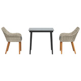Dining Set Light grey Poly rattan 3261705