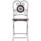 Bistro Chairs Foldable 2 pcs Terracotta and White Ceramic 4003406