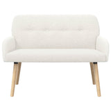 2 Seater Sofa with Solid Wood Legs Cream Boucl 42051065