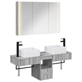 Bathroom Cabinet Set 4 pcs Grey Sonoma Engineered Wood 3406308