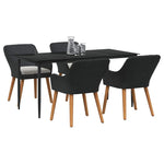 Garden Dining Set with Cushion 5 pcs Black Poly Rattan 3261666