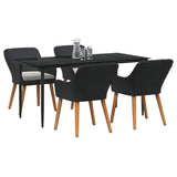Garden Dining Set with Cushion 5 pcs Black Poly Rattan 3261666