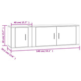 2 Piece TV Cabinet Set Smoked Oak Engineered Wood 3188427