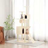 Cat Tree with Sisal Scratching Posts Cream 168 cm 171699