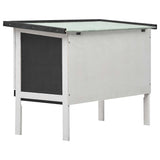 170828 Outdoor Rabbit Hutch 1 Layer Grey Wood