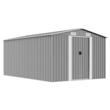 Garden Shed 257x392x181 cm Metal Grey 143345