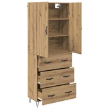 Highboard 2 pcs Artisan Oak Engineered Wood and Glass 3416007
