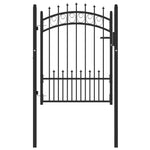 ZNTS Fence Gate with Spikes Steel 100x125 cm Black 146389