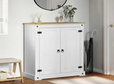 Shoe Cabinet with Door White 86 x 38.5 x 108 cm Solid Pine Wood 42024951