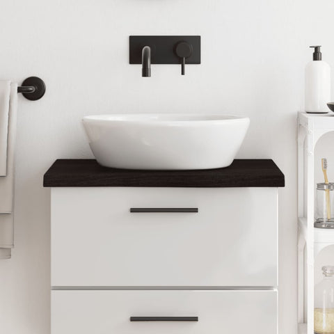 Bathroom Countertop Dark Brown 60x50x cm Treated Solid Wood 3156204