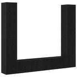 TV Cabinet Set 6 pcs Black oak Large Engineered wood 3393199