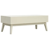 Coffee Table with 2 Drawers Carving Grey 110x50x40 cm Wood 285751