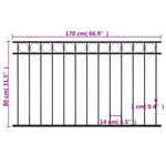 ZNTS Fence Panel Steel 1.7x0.8 m Black 146316