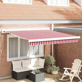 Retractable Awning Red and White 350 x 250 cm Fabric and Metal 3330279