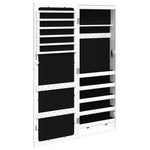 Mirror Jewellery Cabinet with LED Lights Wall Mounted White 353235
