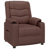 Recliner Chair Brown Faux Leather 348044