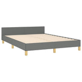 Bed Frame without Mattress Dark Grey Full Fabric 347454