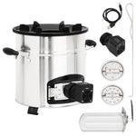 Wood Stove with USB Fan Silver 35.5x26x28 cm Stainless Steel 319443