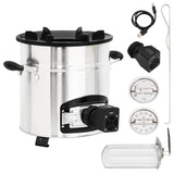 Wood Stove with USB Fan Silver 35.5x26x28 cm Stainless Steel 319443