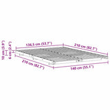 Bed Frame Brown 140 x 210 cm Solid Pine Wood 873109
