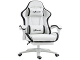 Computer Gaming Chair, PU Leather Desk Chair with Footrest, Swivel Task Chair with 135&deg Reclining T3398P343088