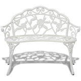Garden Bench White Cast Aluminium and Cast Iron 100 cm Durable 42167