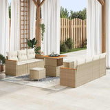Garden Sofa Set with Cushion 14 pcs Beige and Cream Poly Rattan 3364956