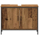 Bathroom Vanity Units with Shelf 3 pcs Brown Engineered wood 3332548