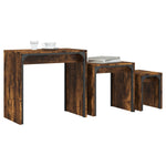 ZNTS Nesting Coffee Tables 3 pcs Smoked Oak Engineered Wood 837824