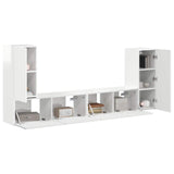 TV Cabinet Set 4 pcs High Gloss White Engineered Wood 3409118
