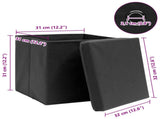 Storage Box Set of 10 Black Non-woven fabric 288334