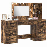 Dressing Table with Drawer 3 pcs Smoked Oak Engineered Wood 3334213