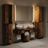 Bathroom Furniture Set 6 pcs Old Wood 100 x 15.5 x 70 cm 3407189