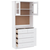 Highboard ALTA White 77x35x165 cm Solid Wood Pine 3187780